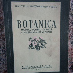 BOTANICA , MANUAL PENTRU CLASELE A V-A SI A VI-A , 1951