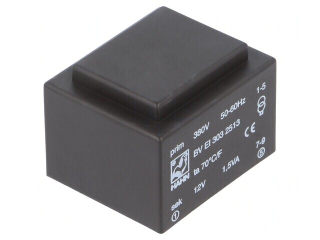 Transformator &icirc;ncapsulat 1,5VA 380VAC 12V PCB