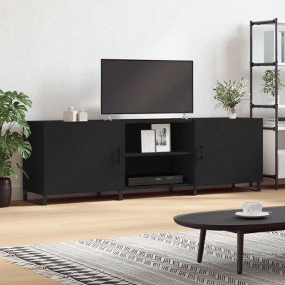 vidaXL Comodă TV, negru, 150x30x50 cm, lemn compozit foto