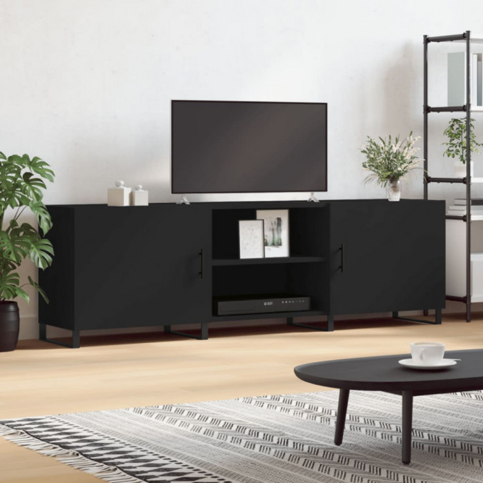 Comoda TV, negru, 150x30x50 cm, lemn compozit GartenMobel Dekor