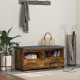 vidaXL Bancă pentru hol cu pernă Stejar fumuriu 100 x 38 x 46 cm 891468