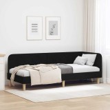 vidaXL Cadru de pat colțar cu headboard Negru 80 x 200 cm țesătură 42016555