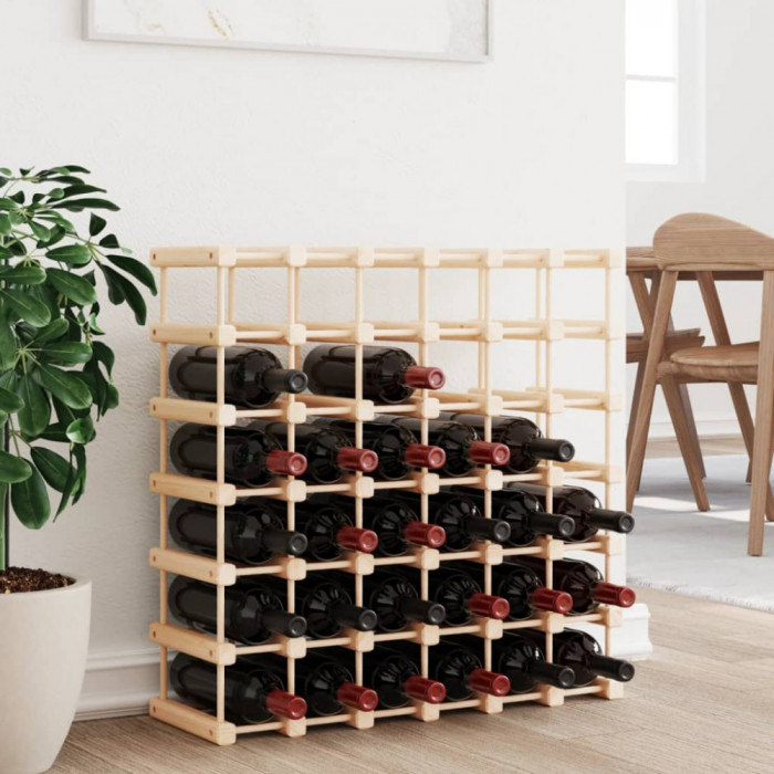 Raft de vin pentru 42 sticle, 68,5x23x68,5 cm, lemn masiv pin GartenMobel Dekor