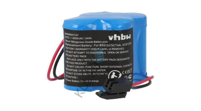 &Icirc;nlocuire baterie controler CNC VHBW pentru A06B-6114-K504, A98L-0031-0025, BR-2/3AGCT4A - 4000 mAh 6 V Li-MnO2