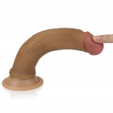 Cumpara ieftin Dildo Clasic Cu Ventuza Dual-Layered Platinum Silicone Cock, Bronz, 18.5 cm, Lovetoy