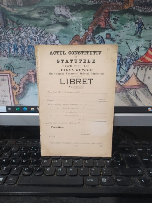 Actul constitutiv și Statutele Băncii populare Vadul Repede din com. Văcărești, jud. D&acirc;mbovița,, T&acirc;rgoviște 1904, 195