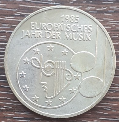 (M2509) MONEDA GERMANIA - 5 MARK 1985, LIT. F, ANUL MUZICII foto