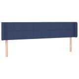 Cumpara ieftin Tablie de pat cu aripioare, albastru, 183x16x78/88 cm textil