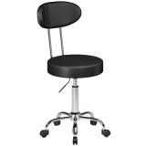 HOMCOM Scaun Reglabil Rotativ a 360&deg;con Spătar Și Șezut Tapițate, Negru | Aosom Romania