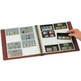 5 folii albe pentru carduri de timbre, Favorit 749PA, 8 buzunare de 70 x 115 mm