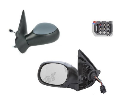 Oglinda exterioara Peugeot 206 (2), 01.1998-07.2003, Dreapta, cabrio, coupe, reglare electrica; grunduita; incalzita; geam convex; cromat; senzor tem foto
