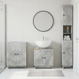 Cumpara ieftin Set de cabinet pentru baie cu 3 piese EDE Gri Beton