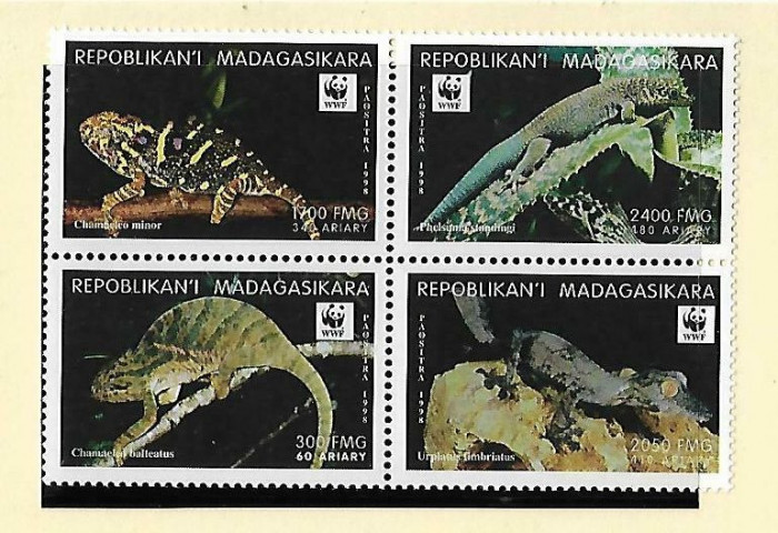 MADAGASCAR 1999 WWF FAUNA PROTEJATA SOPARLE GECKO