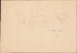 A1629 Schiță de Dimitrie &bdquo;Puiu&rdquo; Eitel, 1938, semnată