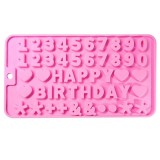 Cumpara ieftin Matrita din silicon alimentara pentru litere si cifre, reutilizabila, 21.5x11.5 cm - Roz