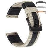 Curea textila, compatibila Huawei Watch Fit 2, cu adaptor dedicat, Black Beige