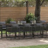 vidaXL Set de masă pentru grădină 13 pcs Negru Oțel