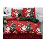 Cumpara ieftin Lenjerie Pat cu 6 piese Bumbac Finet, Model de Craciun - PUC168