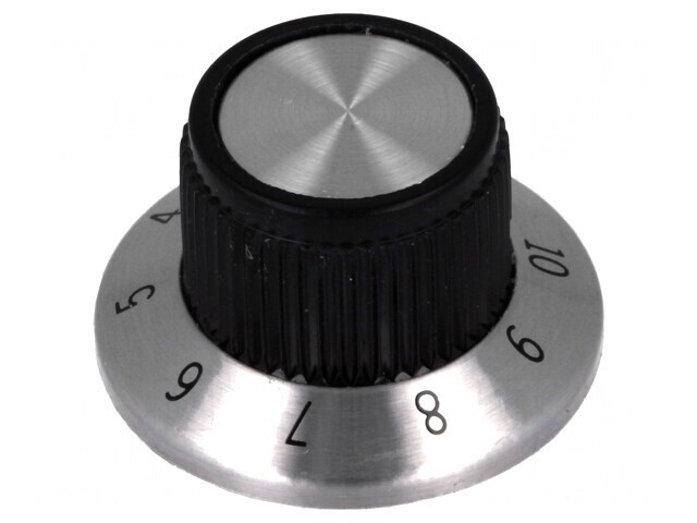 Buton rotativ cu flanșă plastic 6,35mm