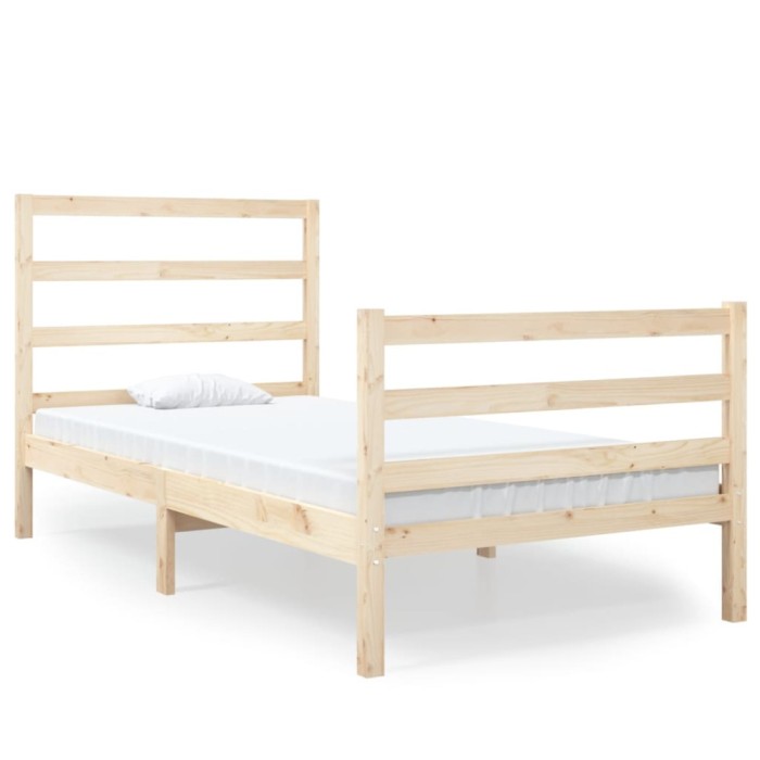 Cadru de pat single, 90x190 cm, lemn masiv de pin