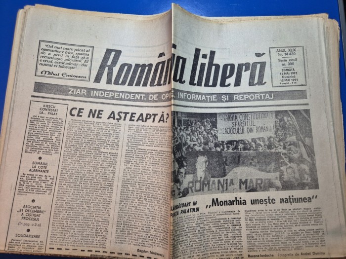 ziarul romania libera 11 - 12 mai 1991