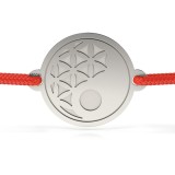 Bratara din argint cu snur model Yin si Yang Traditional, Atcom