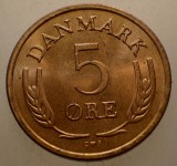 7.887 DANEMARCA 5 ORE 1970 XF/AUNC, Europa, Bronz