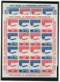 1946 , Lp 200 a , Organizatia Sportului Popular , coli mici de 16 - MNH