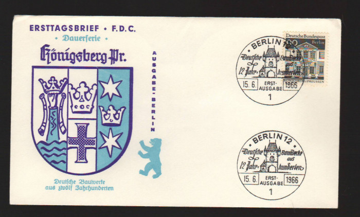 CPIB17078 INTREG POSTAL - GERMANIA. DAUERFERIE, KORUGSBERG PR. 1966, BERLIN