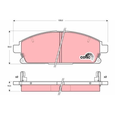 Placute frana Acura Mdx (Yd1); Infiniti Q45 I, Qx4; Nissan Pathfinder 2 (R50), Quest (E52), Quest (V42), X-Trail 1 (T30), punte fata, cu indicator uz foto