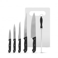 Set cuțite de bucătărie – cu pilă pentru ascuțit și tocător