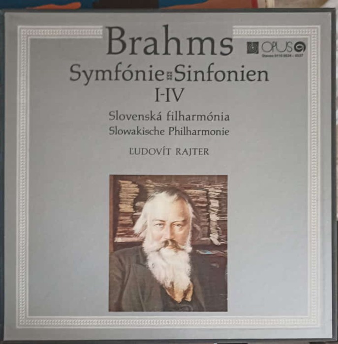 Disc vinil, LP. SYMFONIE I-IV-Brahms, Slovenska filharmania, Slowakische Philharmonie, Ludov&iacute;t Rajter-256558
