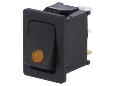 Comutator Basculant ON-OFF 16A 12V Negru cu LED foto