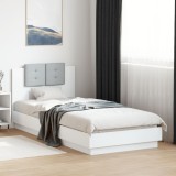 Cumpara ieftin Cadru de pat cu tăblie, alb, 100x200 cm, lemn prelucrat