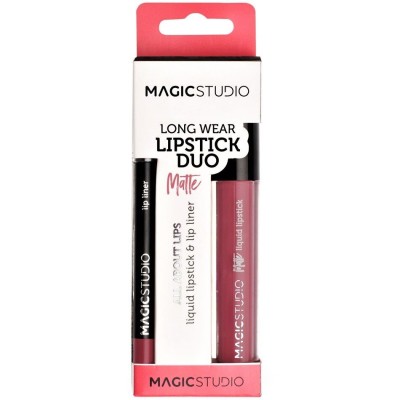 Set Perfect Lips ruj lichid mat si creion contur, Nr.2 Roz, Magic Studio foto