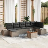 vidaXL Set de canapea de grădină 8 pcs Gri Rattan poli