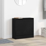 Cumpara ieftin Cabinet pentru pantofi Negru Stejar 60x21x57 cm Lemn prelucrat