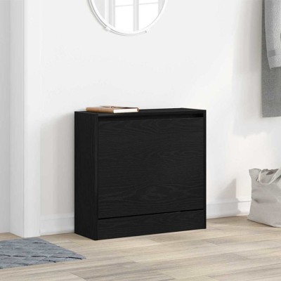 vidaXL Dulap pentru &amp;Icirc;ncălțăminte cu ușă Stejar negru 60 x 21 x 57 cm 869101 foto