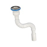 Cumpara ieftin Sifon flexibil profesional cu cap mic, alb, 1&quot;1/2 - 40 mm