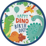 Farfurii happy dino birthday 23 cm, Widmann Italia