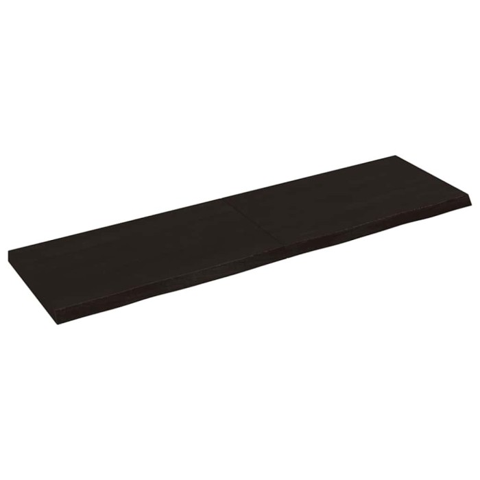 vidaXL Blat de masă gri 140x40x(2-4) cm, lemn masiv stejar tratat
