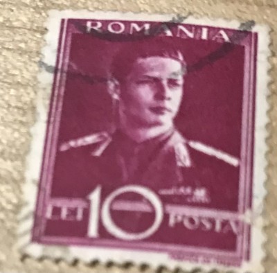 (FAV) Timbre Regele Mihai 10 Lei foto
