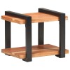 Noptiera Gossi lemn masiv acacia 50x40x40 cm stil industrial. Raft depozitare, blat robust. Gri, Negru, Maro. Montaj facil