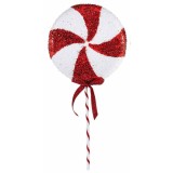 Decoratiune Acadea Craciun polistiren alb rosu cm 25 x 5 x 52 H