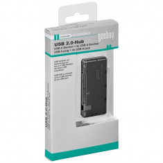 Hub mini Goobay, 4 x USB 2.0, negru foto