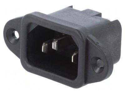 Conector Alimentare AC Soclu Tată 10A 250V IEC 60320 foto