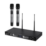 Set 2 microfoane wireless, profesionale, receiver, raza actiune 140 m, uhf, Sal