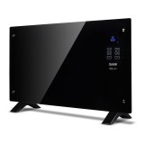 Cumpara ieftin Convector electric Zass, 2000 W, Suprafata de sticla, Telecomanda, Afisaj LCD, Touch Screen, 3 functii, Montare pe podea sau perete, Negru