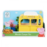 Set figurina cu camper din lemn, Peppa Pig