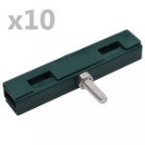 VidaXL Conector &icirc;n formă de U grilaj grădină, 10 seturi, verde